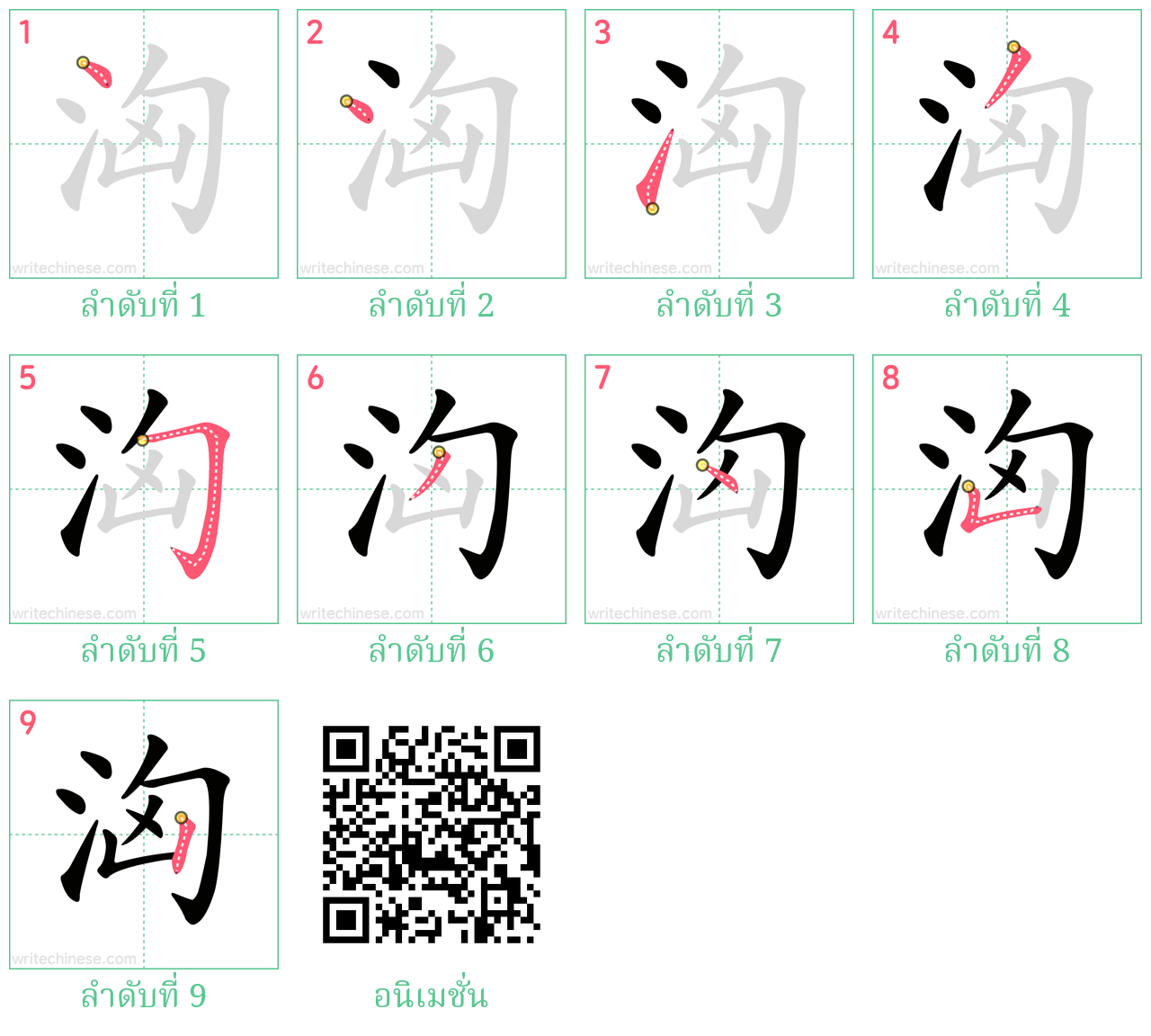 洶 ลำดับการเขียน